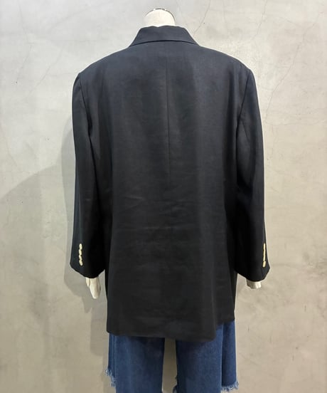 LAUREN Double Breasted Linen Jacket BK