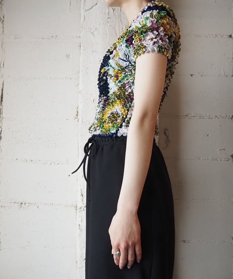 Flower Pattern Popcorn Blouse WHNV