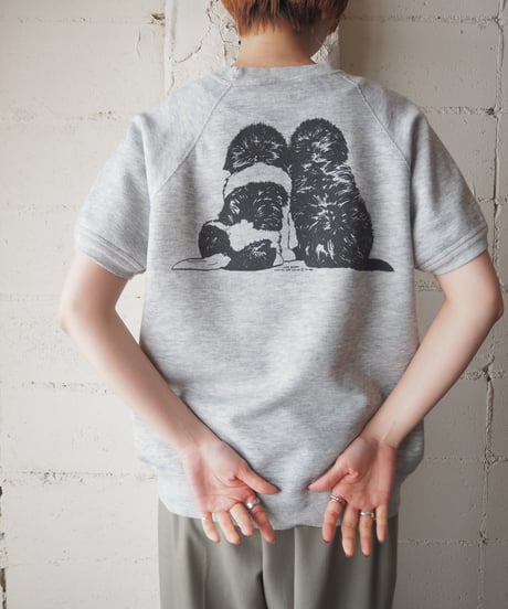 2Dog Print Shfrt Sleeve Sweat GR