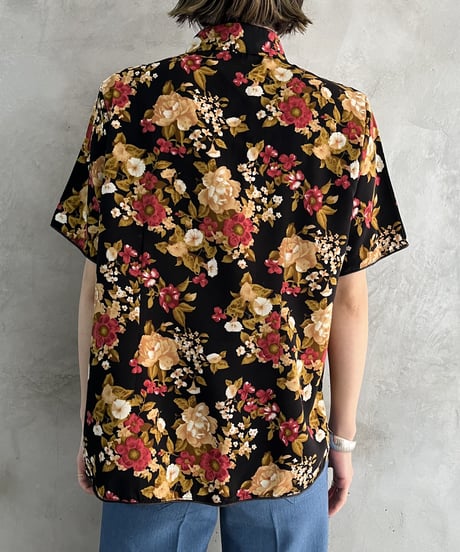 1990's Flower Pattern China Shirt S/S  BKREBE
