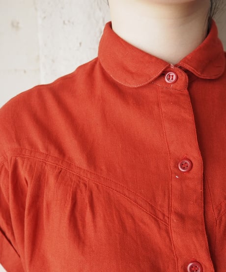 Round Collar French Sleeve Shirt RE