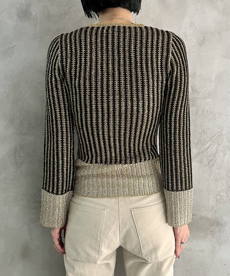 Shiny Design V Neck Cut Sew GOSI