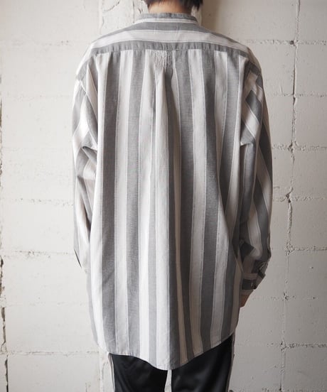 Stripe Band Collar Shirt GRIV