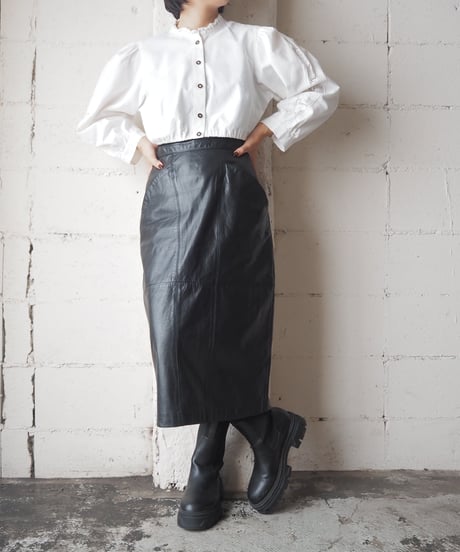 Leather Tight Skirt BK