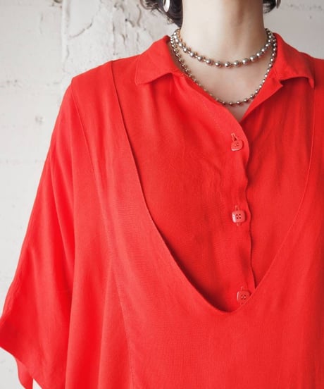 Layered Design Shirt Dress RE