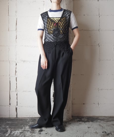 Beads Crochet Front Button Vest BK