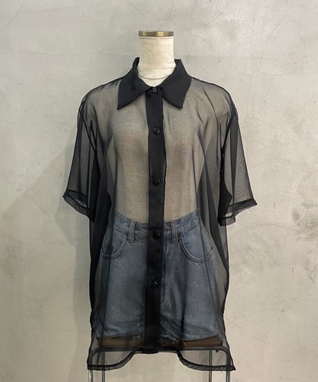 Plane Sheer Shirt  BK