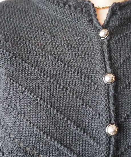 Tyrolean Volume Sleeve Cardigan BK