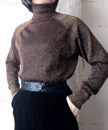 Lame Mix Turtle Neck Knit BR