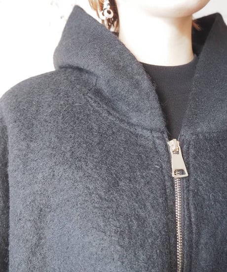 Zipup Dolman Sleeve Hood Jacket BK