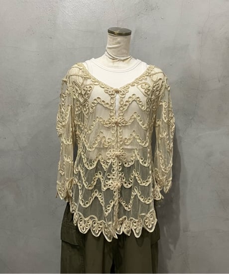 Tape Embroidery China Sheer Blouse GD