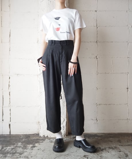 Linen Tuck Pants BK