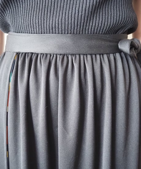Reversible Stripe Wrap Skirt BKOR