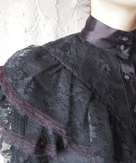 Frill Lace Blouse BK