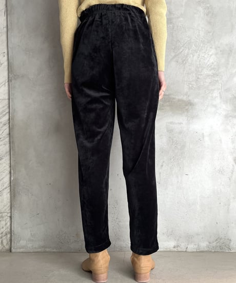 Velour Easy Straight Pants BK