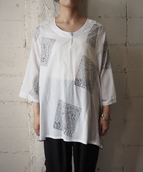 Letter Pattern Pullover Shirt WH