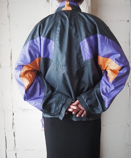 〜1990's NIKE Tricolor Nylon Jacket BKPUROR