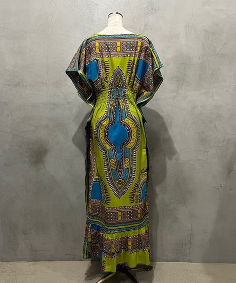 Waist Gather African Batik Dress LGNBL
