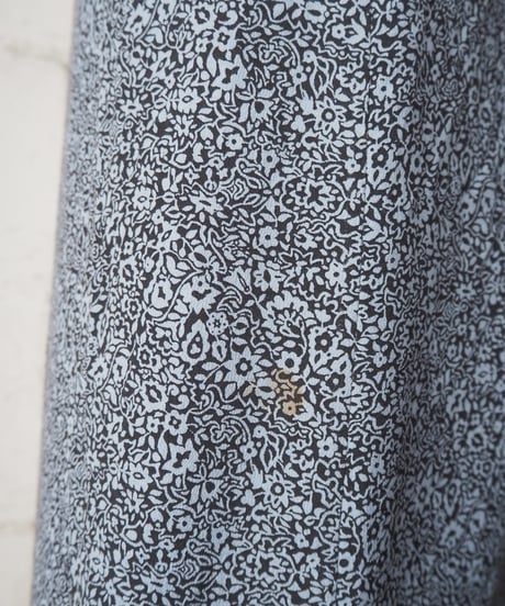 Small Flower Pattern Rayon Shirt Dress NV