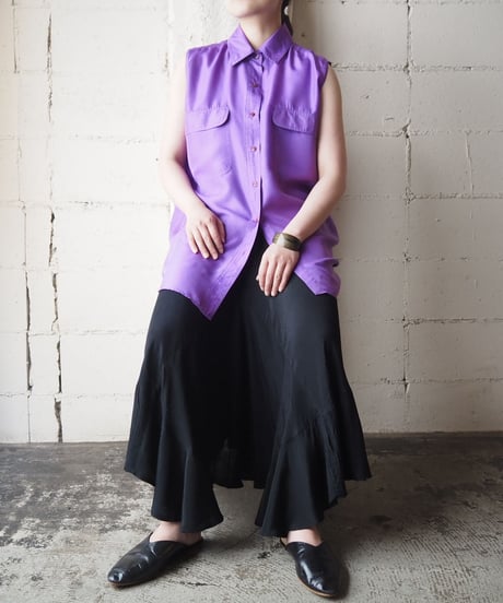 Sleeveless Silk Shirt PUR