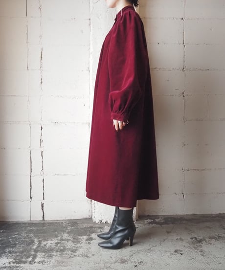 laura ashley Cotton Velour Gather Dress BUR