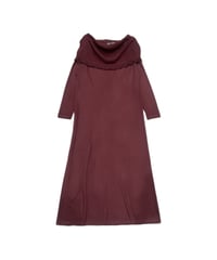 Turn Over Neck Fringe Knit Dress BUR