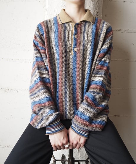 Stripe Polo Knit BEBLOR