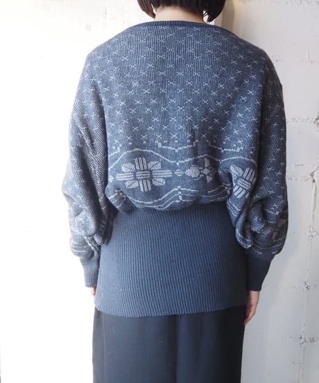 Waist Long Rib Pattern Knit GR