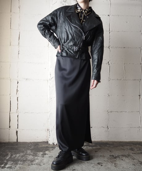 Dropped Shoulder Leather Riders Jacket BK