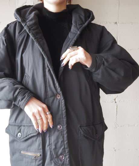 Padded Hood Mods Coat BK