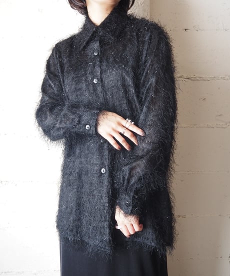 Shaggy×Lame Sheer Shirt BK