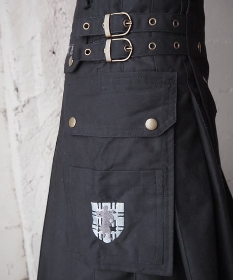 DNKE Side Pocket Pleats Wrap Skirt BK