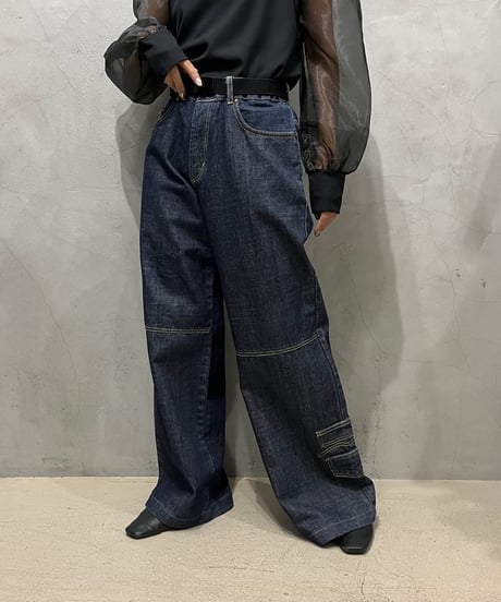 Stitch Design Wide Denim Pants NV