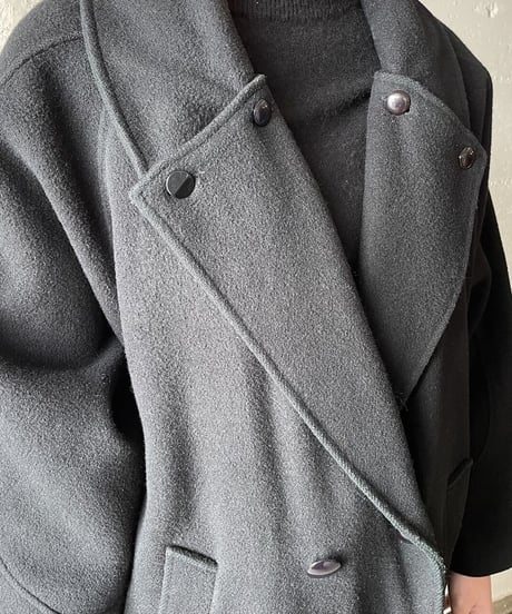 Button Collar Chester Coat BK