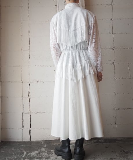 Lace×Fringe Western Shirt Dress WH