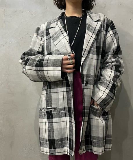 Check Pattern Tailored Jacket GRBK
