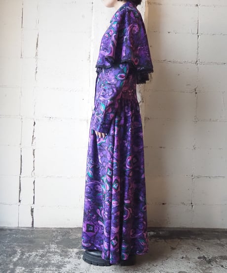 Cape Collar Pattern Dress PUR