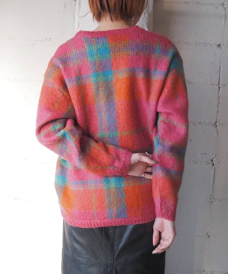Mohair Mix Check Sweater PIBL