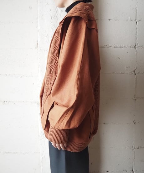 Knit Switched Tuck Shoulder Jacket BR