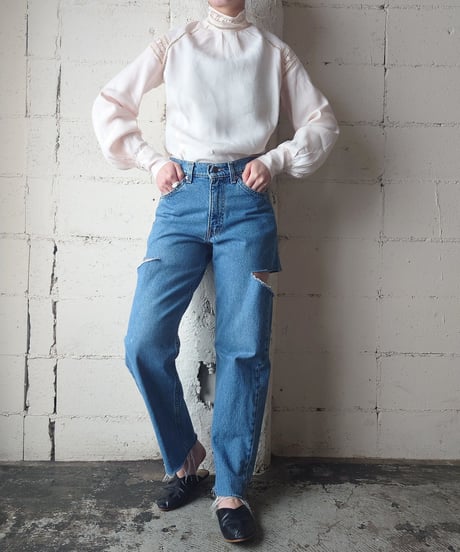 Lace Stand Collar Linen Blouse LPI