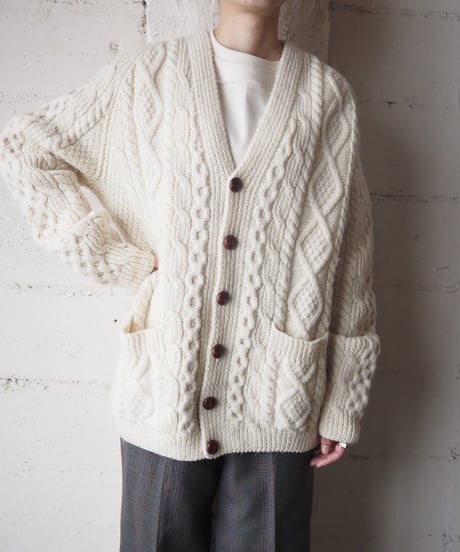 Vneck Fisherman Knit Cardigan IV