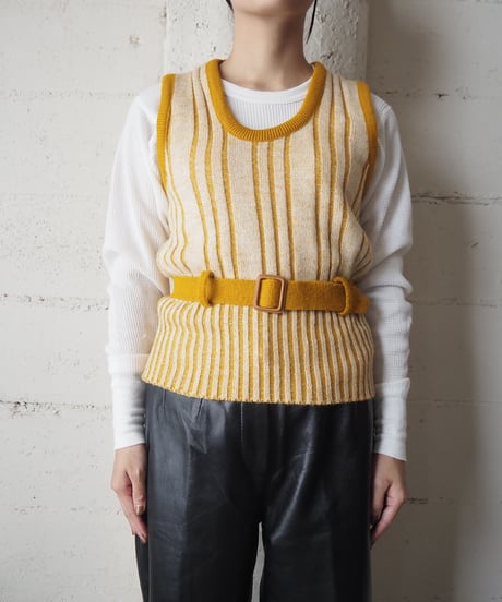 Belted Design Rib Vest MU