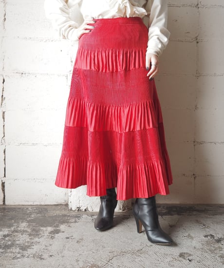 Shirring Design Long Skirt RE