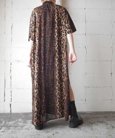 Leopard Pattern Shirt Dress BR