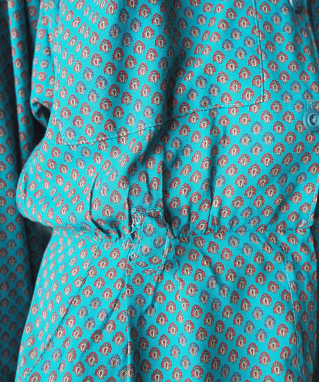 Paysley Print Open Collar Dress GN