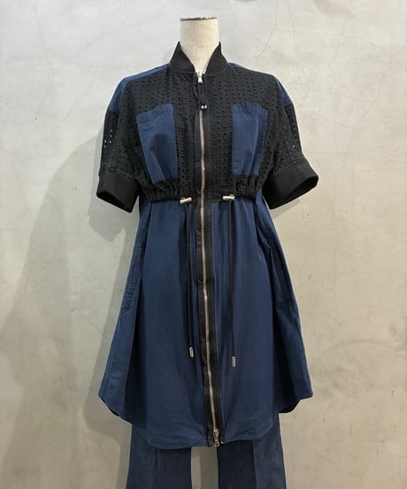 DIESEL S/S Blouson × Shirt Docking Dress NVBK