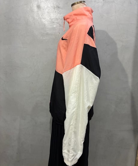 NIKE Back Logo Tricolor Nylon Jacket PI WH BK