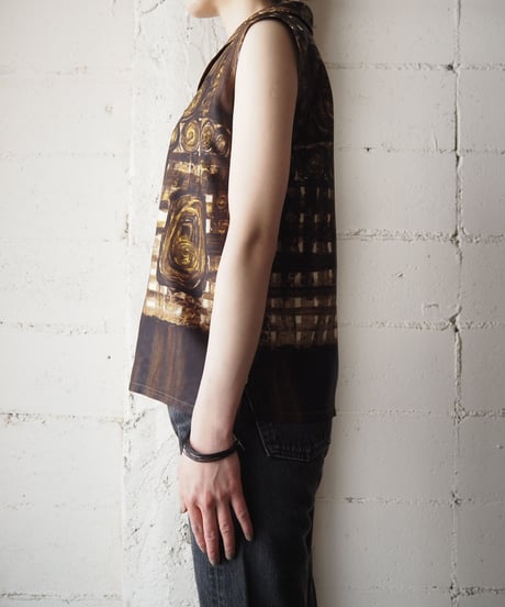 1960's EURO Pattern Open Collar Shirt BR