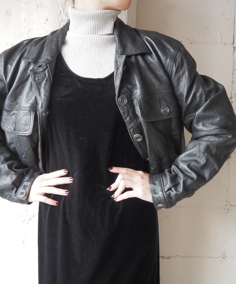 Short Leather Jacket BK