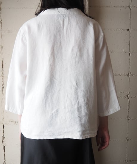 FLAX Open Collar Linen Shirt IV